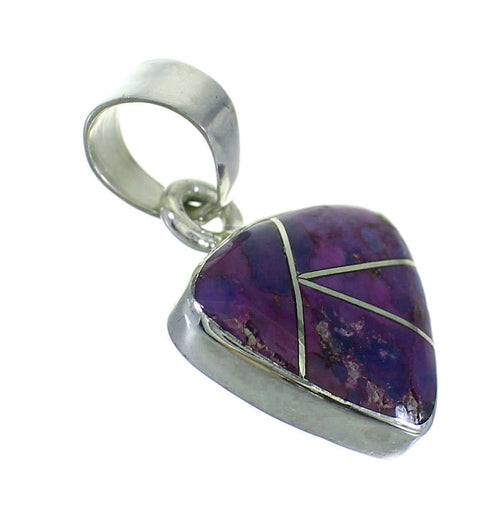 Genuine Sterling Silver And Magenta Turquoise Southwest Jewelry Pendant YX67066